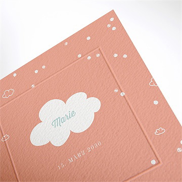 Geburtskarte Kleine Wolke Rosa - vue 2