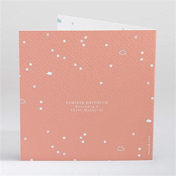 Geburtskarte Kleine Wolke Rosa - vue 4