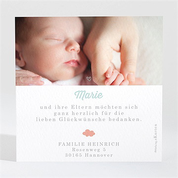 Dankeskarte Geburt Kleine Wolke Rosa - Vue 2