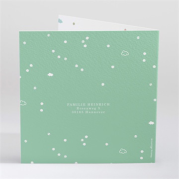 Geburtskarte Kleine Wolke Grün - vue 4