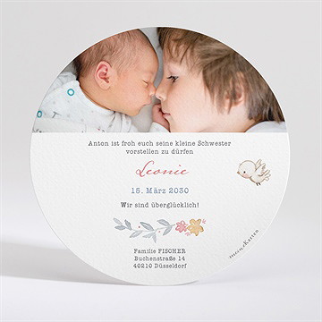 Geburtskarte Niedlich Rund - Vue 2