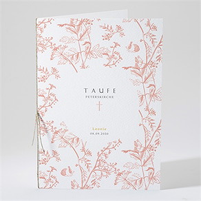 Kirchenheft Taufe vintage natur