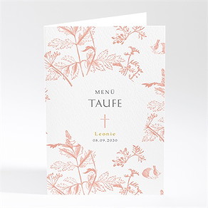 Menükarte Taufe vintage natur