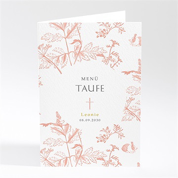 Menükarte Taufe vintage natur