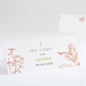 Tischkarte Taufe vintage natur