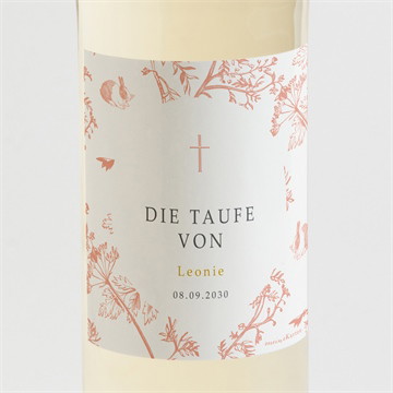 Flaschenetikett Taufe Vintage natur
