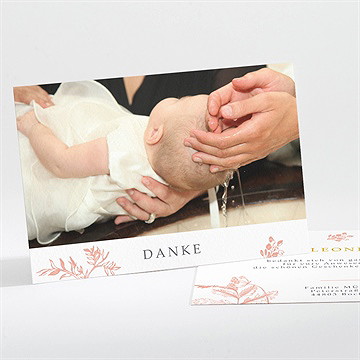 Dankeskarte Taufe vintage natur