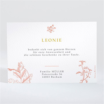 Dankeskarte Taufe vintage natur - Vue 2