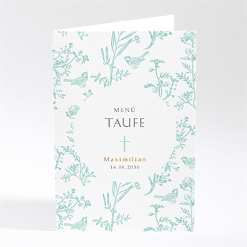 Menükarte Taufe vintage vogel - gold