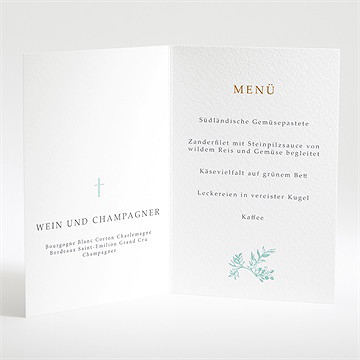 Menükarte Taufe vintage vogel - Intérieur du menu