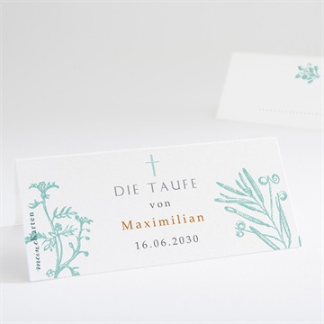 Tischkarte Taufe vintage vogel - gold