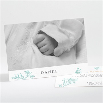 Dankeskarte Taufe vintage vogel - gold