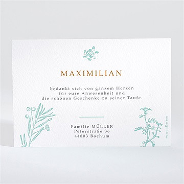 Dankeskarte Taufe vintage vogel - Vue 2