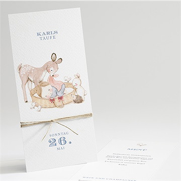 Menükarte Taufe zarte illustration