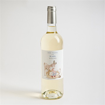 Flaschenetikett Taufe Zarte Illustration - Vue 2