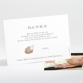 Dankeskarte Taufe zarte illustration