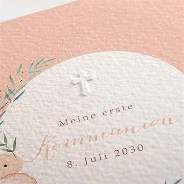 Einladung Kommunion zartes rosa - Vue 2
