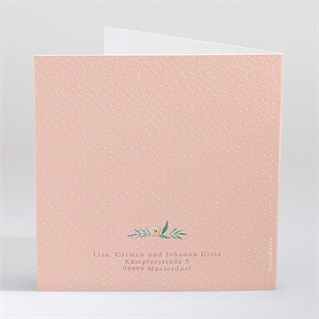 Einladung Kommunion zartes rosa - vue 4