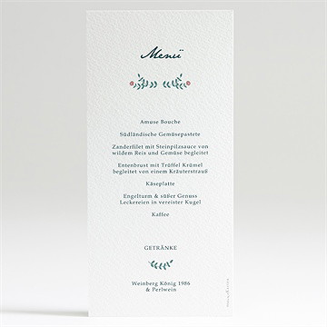 Menükarte Hochzeit wintergrün - Vue 2