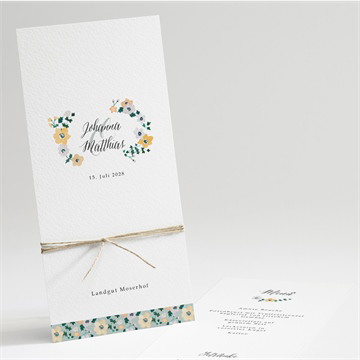 Menükarte Hochzeit Floraler rahmen