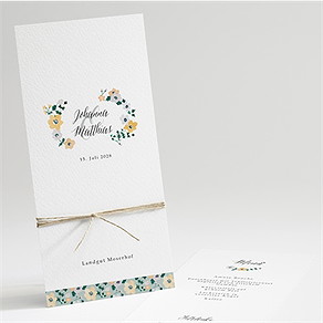 Menükarte Hochzeit floraler rahmen