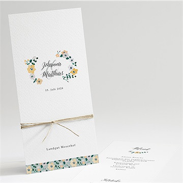 Menükarte Hochzeit Floraler Rahmen