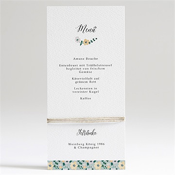 Menükarte Hochzeit Floraler Rahmen - Vue 2