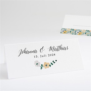 Tischkarte Hochzeit floraler rahmen