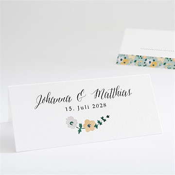 Tischkarte Hochzeit floraler rahmen