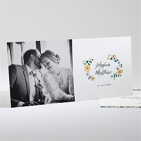 Dankeskarte Hochzeit floraler rahmen