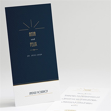 Menükarte Hochzeit Art Déco