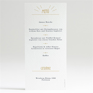 Menükarte Hochzeit Art Déco - Vue 2