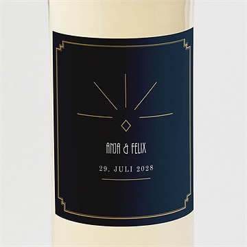 Flaschenetikett Hochzeit Art Déco