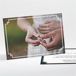 Dankeskarte Hochzeit art déco