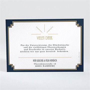 Dankeskarte Hochzeit Art Déco - Vue 2