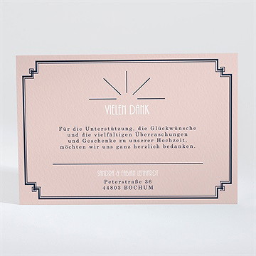 Dankeskarte Hochzeit Art-Déco Design - Vue 2