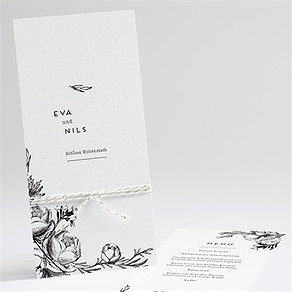 Menükarte Hochzeit kamelie