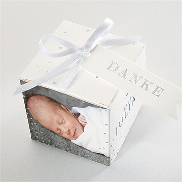 Geschenkbox Taufe blätterranke - silber - Vue 4