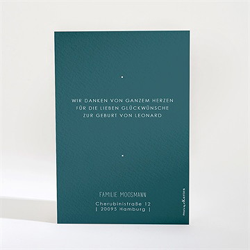 Dankeskarte Geburt Smaragd - vue 2