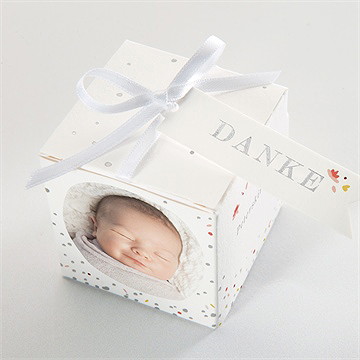 Geschenkbox Taufe blühendes glück - silber - Vue 4