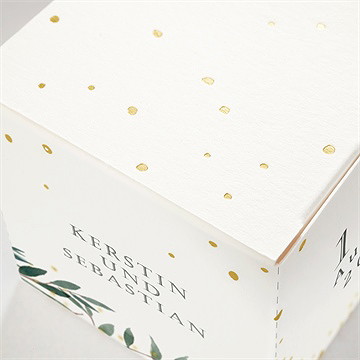Geschenkbox Hochzeit olivenzweig - gold - Vue 2