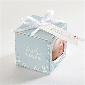 Geschenkbox Taufe tauftaube - silber