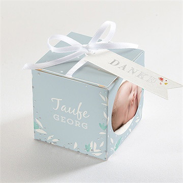 Geschenkbox Taufe tauftaube - silber