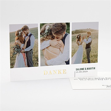 Dankeskarte Hochzeit Poetisch - Gold