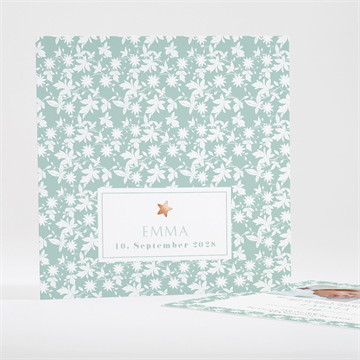 Geburtskarte blätter und sterne