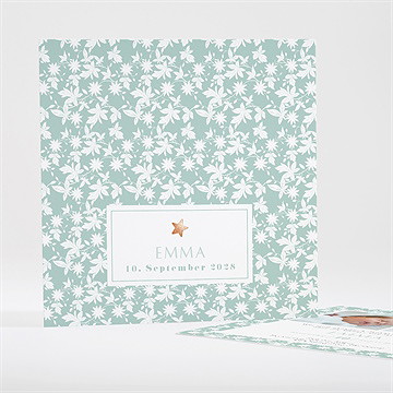 Geburtskarte Blätter Und Sterne