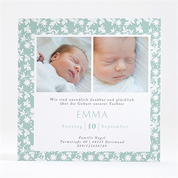 Geburtskarte Blätter Und Sterne - Vue 4