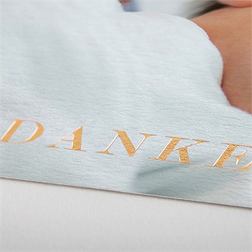 Dankeskarte Geburt blätter und sterne - kupfer - Vue 2