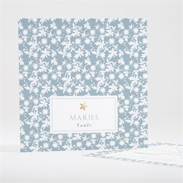 Einladung Taufe florale gravur - gold