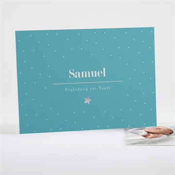 Einladung Taufe unser stern - silber